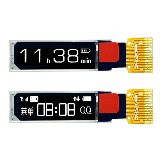 0.69 Inch Mini PMOLED Module 96x16 Resolution 14 Pin White Passive Matrix SSD1306 4-wire SPI/I2C Interface Transparent Display