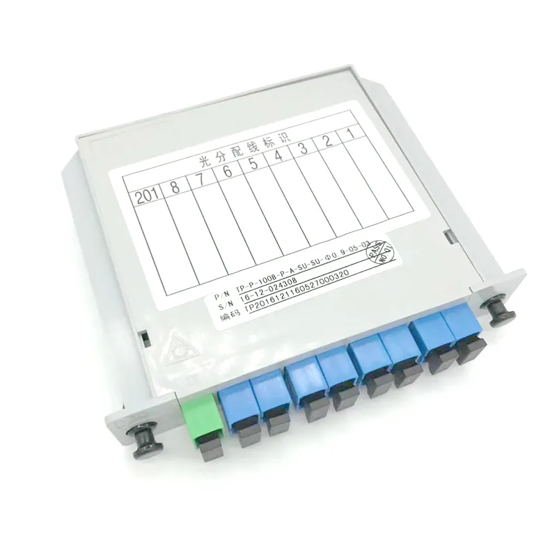 Fiber optic PLC Splitter 1*4 1*8 1*16 1*32 Optical Splitter SC/UPC Card Inserting box splitter