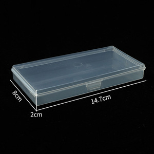 Transparent Plastic Storage Box 14.7x8x2cm With Lid For Jewelry Parts Packaging PP Material - Product Image 1