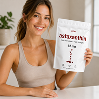 Gélules d'astaxanthine 12 mg, triple concentration, extrait naturel de microalgues, antioxydant, complément alimentaire pour la santé de la peau, des yeux et du système immunitaire