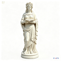 Statue de déesse grecque en marbre blanc, sculpture sculptée à la main, ange, déesse de l'harpe pour la décoration extérieure de villa, jardin, hôtel.