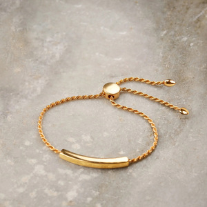 All'ingrosso stile Vintage placcato oro Lettering bracciale per le donne in acciaio inossidabile tubo cavo catena di perle regalo per coppie - Product Image 3
