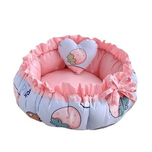 Cama de lujo para mascotas de princesa de alta gama con encaje Donut felpa mascota perro gato cama - Product Image 1