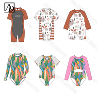 Aide Factory Maillot de bain personnalisé pour tout-petits Maillot de bain une pièce pour bébés enfants Marguerite Léopard Double impression Face Maillot de bain 2 pièces pour filles