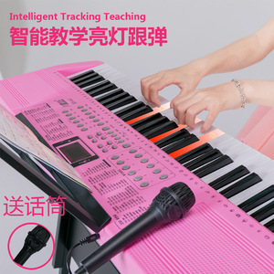 คีย์บอร์ดอิเล็กทรอนิกส์ 61 คีย์สำหรับเด็ก ของเล่นเสริมพัฒนาการพร้อมไฟส่องสว่างสำหรับเด็กผู้หญิง อายุ 5-14 ปี - Product Image 2