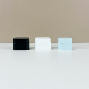 New Style Double Layer Wall White PP <b>Plastic</b> Square Cosmetic <b>Jar</b> 5g 10g 20g 30g 50g SkinCare Serum Face Cream <b>Jar</b> with Screw Top - Product Image 1