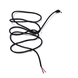 Câble <span class=keywords><strong>d</strong></span>'alimentation DC à <span class=keywords><strong>angle</strong></span> droit de 90 degrés, fil 16AWG DC5525 (5,5x2,5 mm) avec fiche mâle vers extrémités étamées - Product Image 4