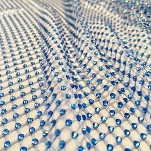 SS10-SS20 Crystal Rhinestone Fabric Mesh Fishnet Net Garmentr Accessories Iron Hotfix Rhinestone Mesh Fabric