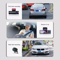 3.16 inç ekran araba kameralı ekran WIFI GPS App kontrol Video kayıt 24H park izleme 3 kameralar Dash kamera