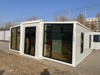 Casa Contenedor Expandible de Doble Ala, Moderna, Prefabricada, con Ventanas Panorámicas, Oficina Portátil, Directo de Fábrica