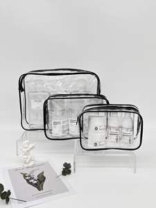 Bolsa de maquiagem pequena PVC transparente personalizado Saco de higiene pessoal personalizado para vestuário sapatos meias peles embalagens sacos plásticos duráveis - Product Image 3