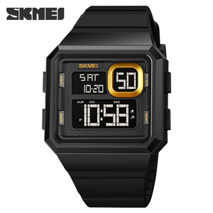 Skmei Digital Sports Watch Men Black Square Electronic Watch With Led Display And Alarm Function For Outdoor Activities - Product Image 1