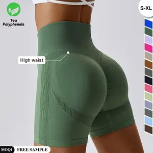 Polifenoles de té, venta al por mayor, pantalón de Yoga, mallas ajustadas cortas deportivas, conjunto de gimnasio, ropa con logotipo personalizado para mujer, ropa de entrenamiento, ropa deportiva