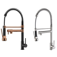 Robinet de cuisine télescopique moderne Weihao en acier inoxydable 304 avec douchette extractible et cartouche céramique, garantie 5 ans