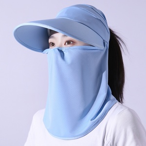 Chapeau de soleil pour femme, voile de protection faciale d'été, pour vélo électrique, chapeau de soleil d'extérieur anti-UV, pare-soleil en polyester carré uni - Product Image 1