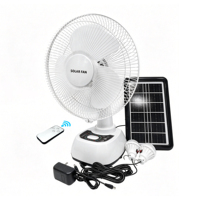 Ventilateur solaire AC/DC de 12 pouces avec lampe anti-moustiques, batterie au lithium amovible de 6600 mAh, ventilateur de table solaire portable avec sortie USB
