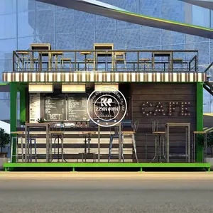 2024 Container Food Restaurant Industrial Kitchen 40ft Prefabricated Fully Equipped Container Restaurant