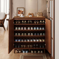 Meuble à chaussures en MDF de style chinois pour entrée intérieure, modèle 2025, grande capacité de rangement, anti-poussière, ventilation optimisée