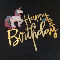 Acryl Regenbogen Einhorn Tortendekoration Glänzende Funkelnde Kuchendekoration für Kindergeburtstage Abschlussfeiern Weihnachten Babypartys