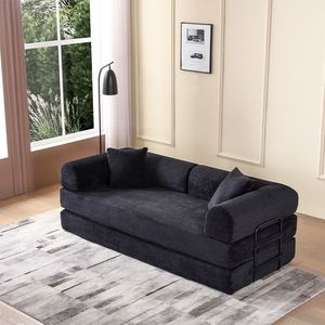 Traditional Convertible <strong>Sleeper</strong> Sofa Bed Set for <strong>Small</strong> Apartments Fabric Upholstery Extendable &amp; Portable Easy Storage - Product Image 1