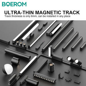 Sistema de luz de pista LED magnético ultrafino con montaje en superficie interior empotrada Luz de rejilla de foco de alta calidad hacia abajo - Product Image 3