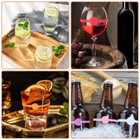 Marqueurs de verres en silicone de qualité alimentaire pour étiquettes de vin et verres, pour bars et fêtes, anneaux en silicone