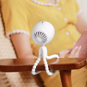 พัดลมระบายความร้อนขนาดเล็กแบบพับได้สำหรับใช้ในรถยนต์บ้านและกลางแจ้ง-USB/แบตเตอรี่ขับเคลื่อนด้วยแบตเตอรี่ 1200mAh เสียงรบกวนต่ำ 29dB ขาตั้งแบบขาตั้งกล้อง - Product Image 2