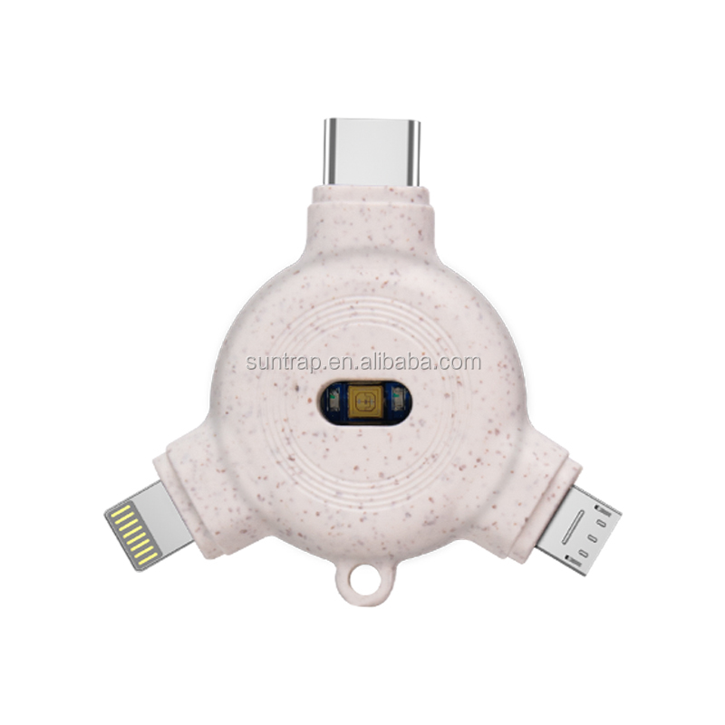 15000 Hours Portable Mini UVC LED Disinfection UVC Disinfection Lamp Distinfection Light for Smartphone 3in1 Connectors