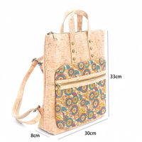 Sac à dos femme en Liège léger avec poignée grande capacité sac ordinateur écologique pour déplacement quotidien