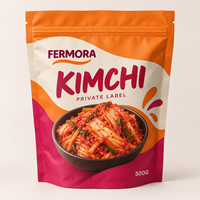 Sachet d'emballage personnalisé pour Kimchi avec fermeture éclair refermable, film haute barrière et étiquette privée pour emballage alimentaire