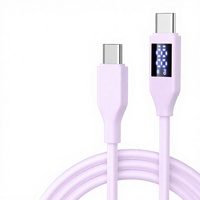 Cable de Datos con Pantalla Digital y Carga Rápida Tipo-C de Silicona Auténtica de 60W para Android/iOS, para Teléfono Móvil, Computadora y Cámara