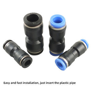 Adaptador traqueal preto Conector rápido reto de 2 vias Acessórios do conector de tubulação do plutônio Conexões pneumáticas Articulação <span class=keywords><strong>Tracheal</strong></span> - Product Image 2