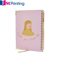 Agenda Elisabeth's Dream 2027 con espiral, organizador impreso, cuaderno con cubierta floral rosa, cuaderno con espiral.