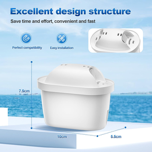 6 x cartouches de filtre à eau universelles de remplacement, compatibles avec la plupart des systèmes de filtration d'eau en pichet - Product Image 5