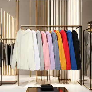 เสื้อฮู้ดผ้าคอตตอน100% โอเวอร์ไซส์ใส่ได้ทั้งชายและหญิงเสื้อฮู้ดแบบสวมหัวไม่มีลายพิมพ์โลโก้กำหนดเอง - Product Image 1