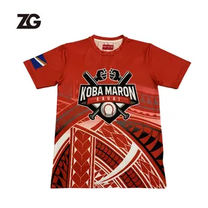 Factory Fast Custom Fashion Full Sublimation Printing T Shirt/Professional Custom Red Ethnic Shirts for Men