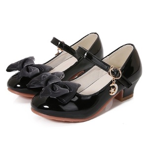 2026 New Girls' Princess Shoes Spring & Autumn Kids Soft Sole Red Leather Shoes Little Girls Bow Anti-slip High Heels - Product Image 4