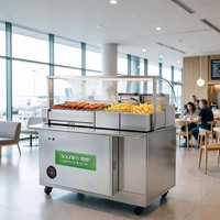 Station de cuisson mobile intégrée pour l'arrière-cuisine, chariot de restauration sans ventilation en acier inoxydable, fabrication OEM