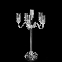 Porte-bougie en acrylique transparent I371 pour centre de table, décoration de table pour fêtes à domicile, mariages, restaurants occidentaux