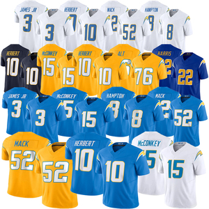 Nouveau maillot de Los Angeles 2026 # 10 Justin Herbert Ladd McConkey Omarion Hampton Derwin James Jr Maillot de football américain brodé - Product Image 1
