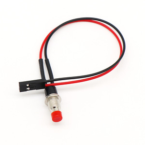 PBS-110 Miniature <b>Push</b> <b>Button</b> <b>Switch</b> With Wire Red Led Indicator For Medical Industrial Equipment - Product Image 1