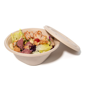 Boîte à lunch biodégradable en jus de canne à sucre, conteneur jetable rond pour emporter, écologique, qualité alimentaire - Product Image 3