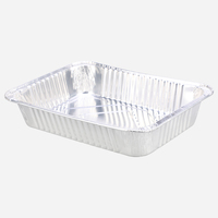 Barquette alimentaire rectangulaire jetable en aluminium avec couvercle pour plats à emporter, idéale pour les fêtes, taille et design personnalisables