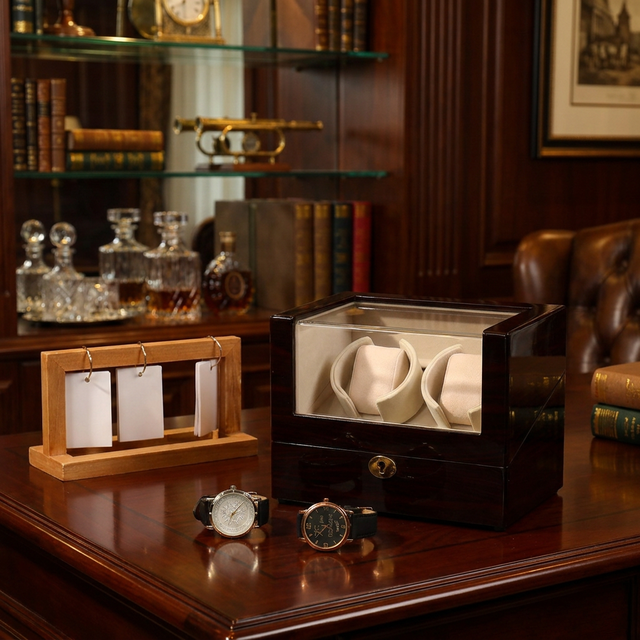 Hot Selling Custom Luxury Automatic MDF Wood Watch Winder DIY Watch Decorative Display Box Safe Storage Custom Color Options
