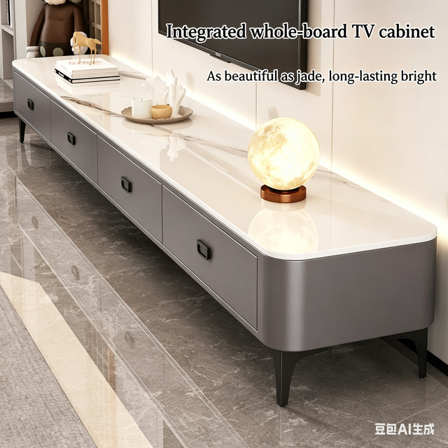2026 New Modern Minimalist Light Luxury TV Stand for Living Room, High-End Floor TV Cabinet for Small Home