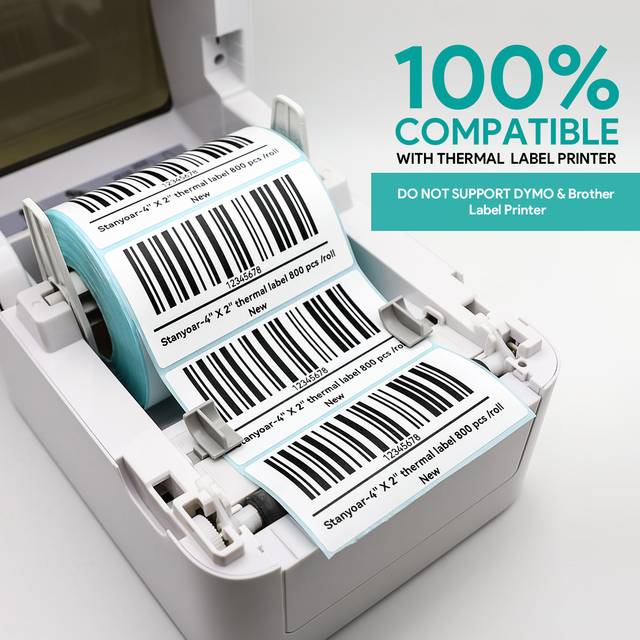 Wholesale Custom Thermal Roll Labels 100x100mm*1000pcs Eco-Friendly Heat Sensitive Waterproof Anti-Counterfeit Durable Barcode