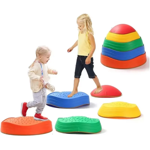 <span class=keywords><strong>Parcours</strong></span> d'obstacles pour enfants intérieur/<span class=keywords><strong>extérieur</strong></span>, pierres d'équilibre et blocs sensoriels pour l'autisme, pierres de saut en plastique durable - Product Image 2