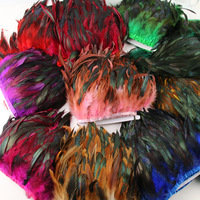 Vente Pas Cher Naturel Coq Schlappen Plume Garniture Coque Plumes Frange pour Costumes De Carnaval Vêtements Tissu Décoration