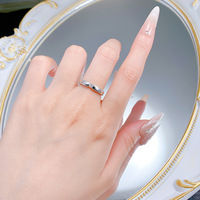 Nouvelle bague en argent S925 avec perles de 3,0 mm couleur D du Mozambique pour femme, style minimaliste pour le quotidien, bijoux de mariage empilables et intemporels