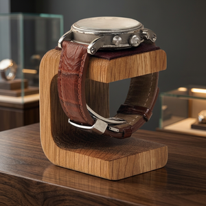 Support de montre vintage en bois massif écologique, forme personnalisée, poli à la main, autoportant, décoration d'intérieur - Product Image 4